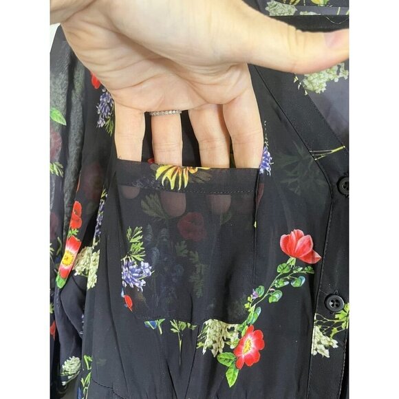 Torrid Floral Maxi Dress 1X Black Tropical Goth Fairy Whimsygoth Boho Western - Picture 10 of 16